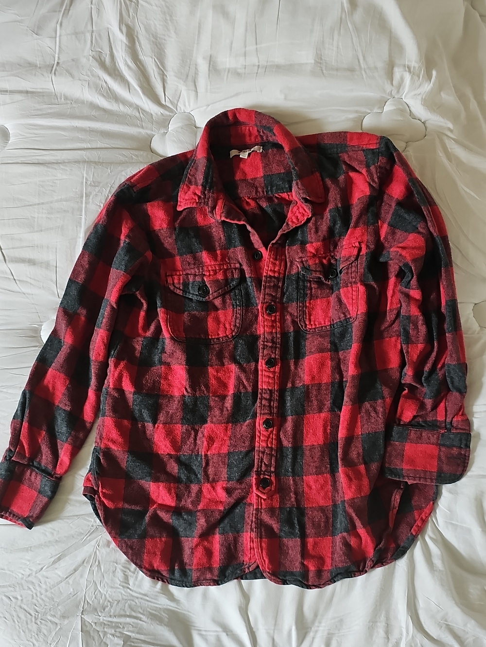 Plaid Flannel Button-Down Shirt